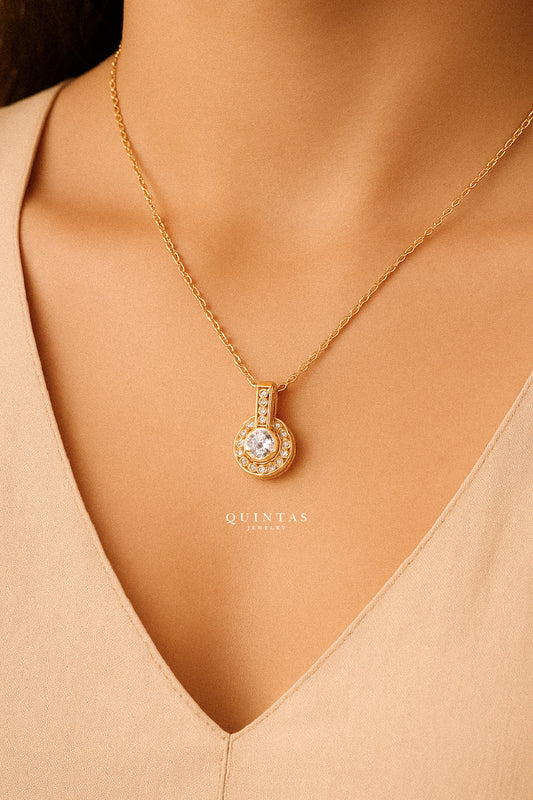 Diamond Halo Necklace