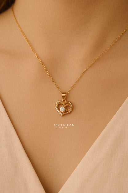 Francine Diamond Heart Necklace