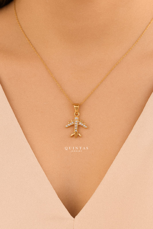 Wanderlust Airplane Necklace