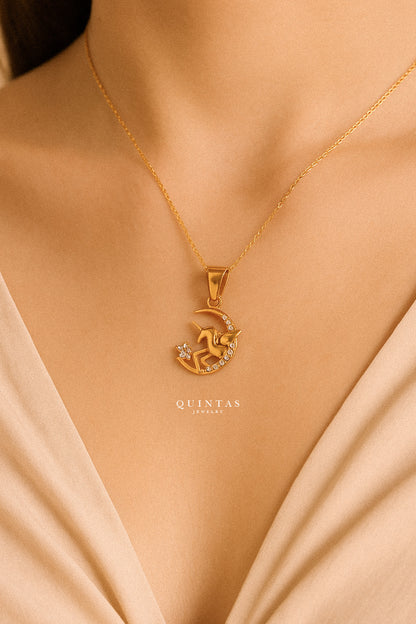 Moon Unicorn Necklace