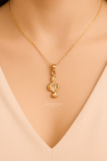 G-Clef Heart Note Necklace