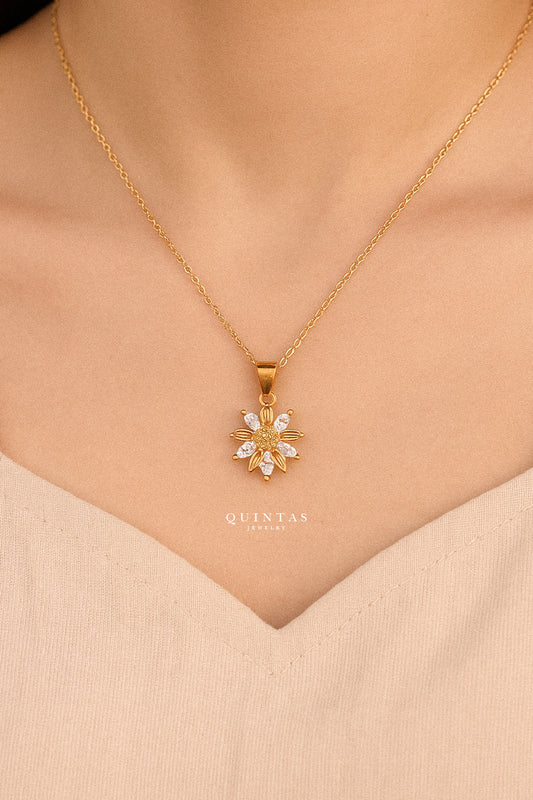 Mulan's Crystal Flower Necklace