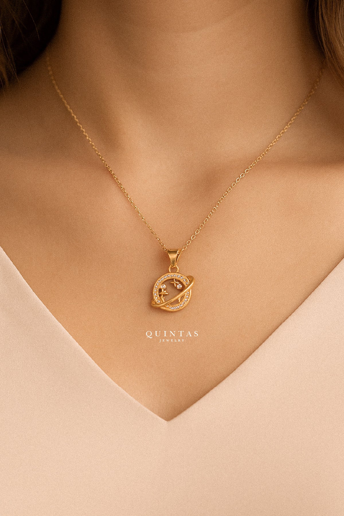 Saturn And Stars Necklace