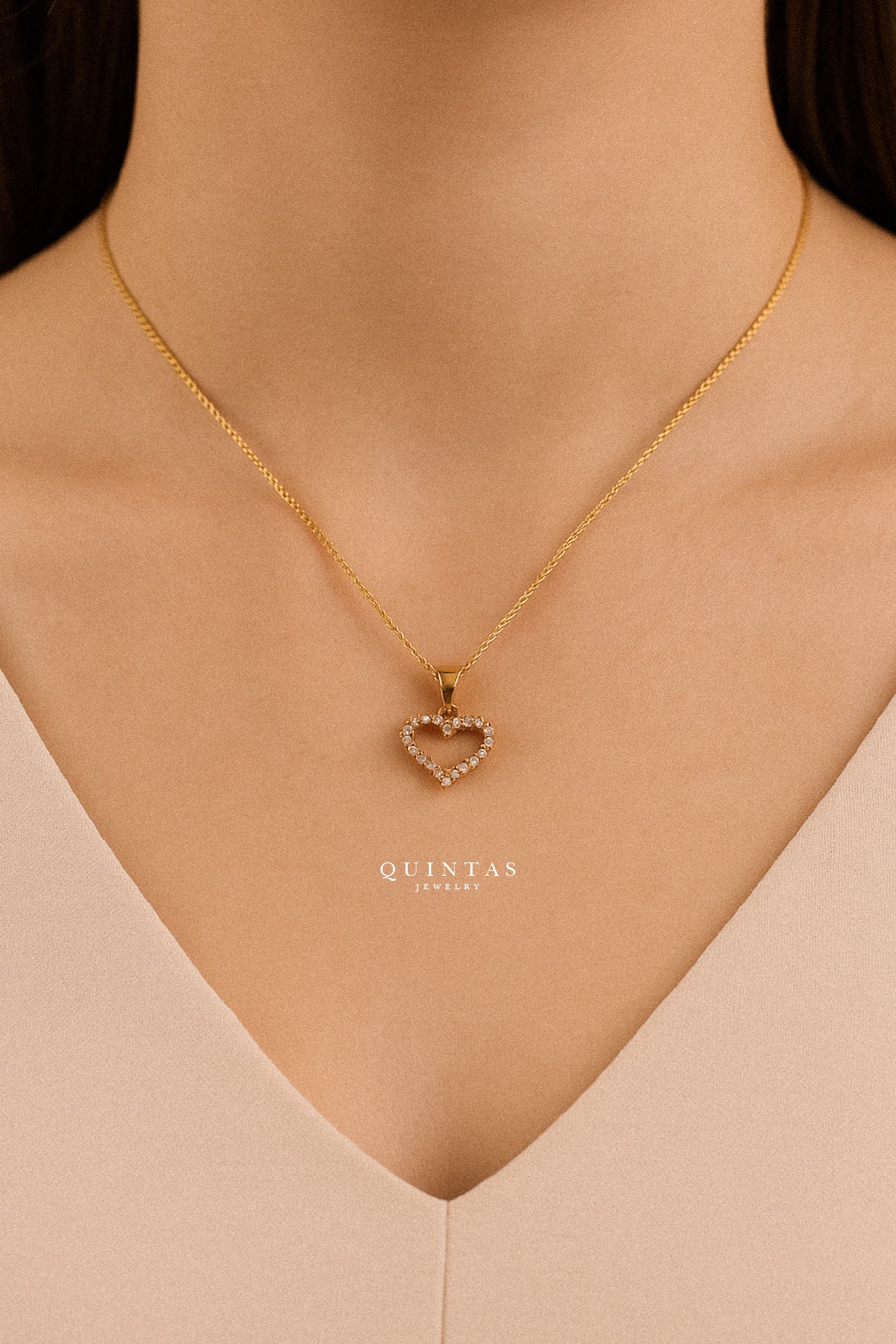 Althea Iced Heart Necklace