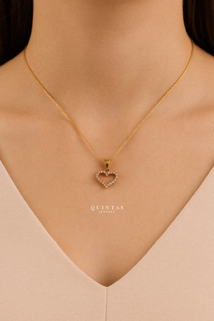 Althea Iced Heart Necklace