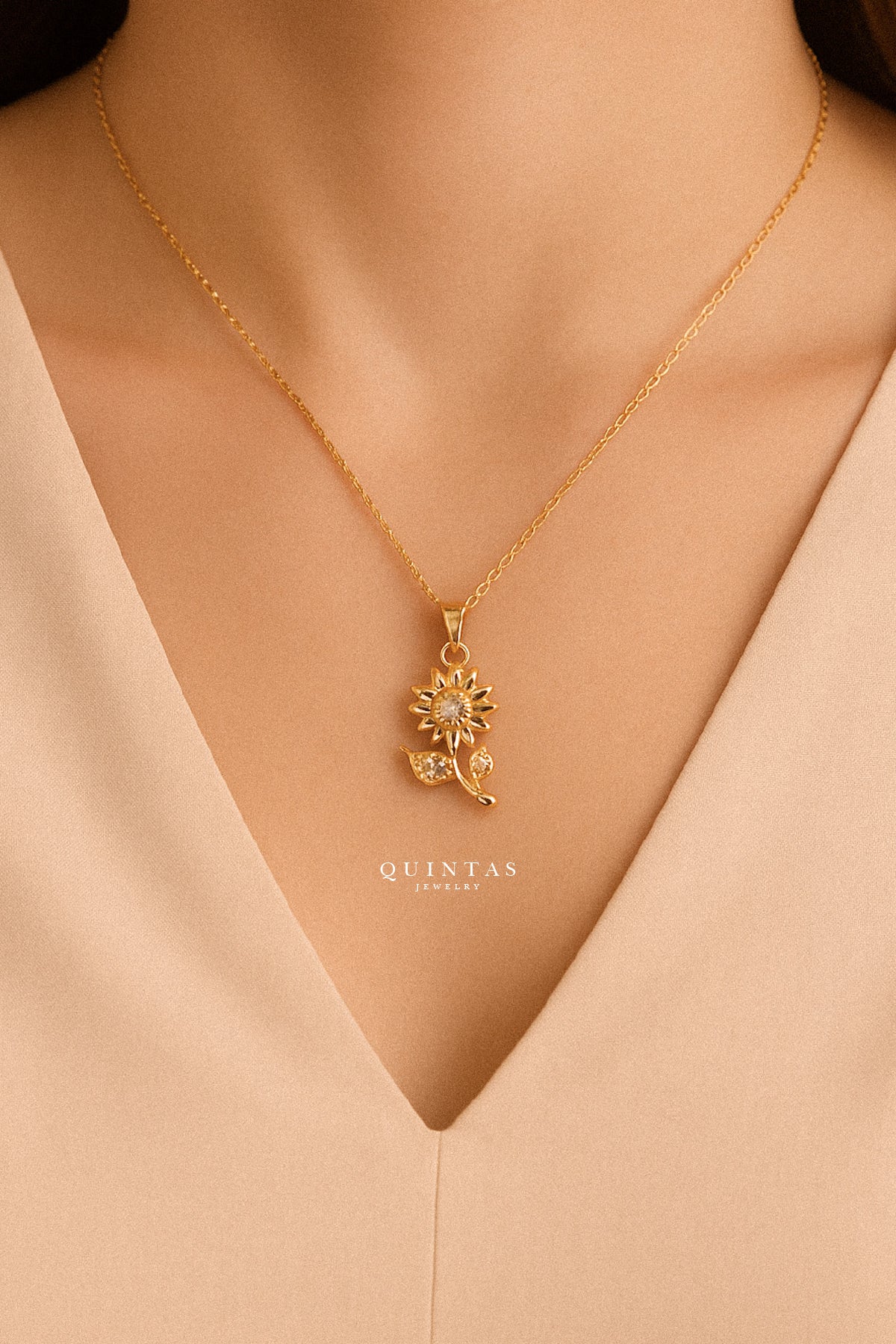 Sunflower Charm Necklace
