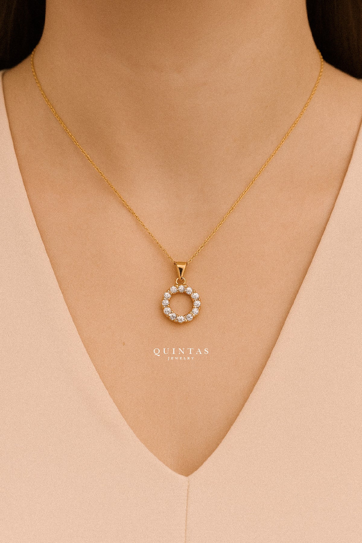 Elara Diamond Circle Necklace