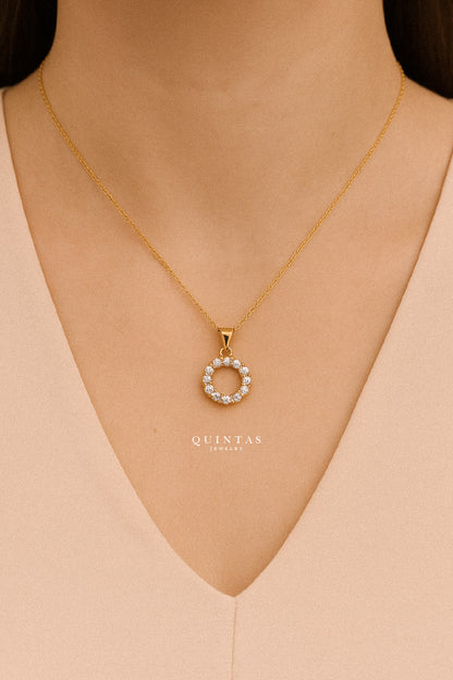 Elara Diamond Circle Necklace
