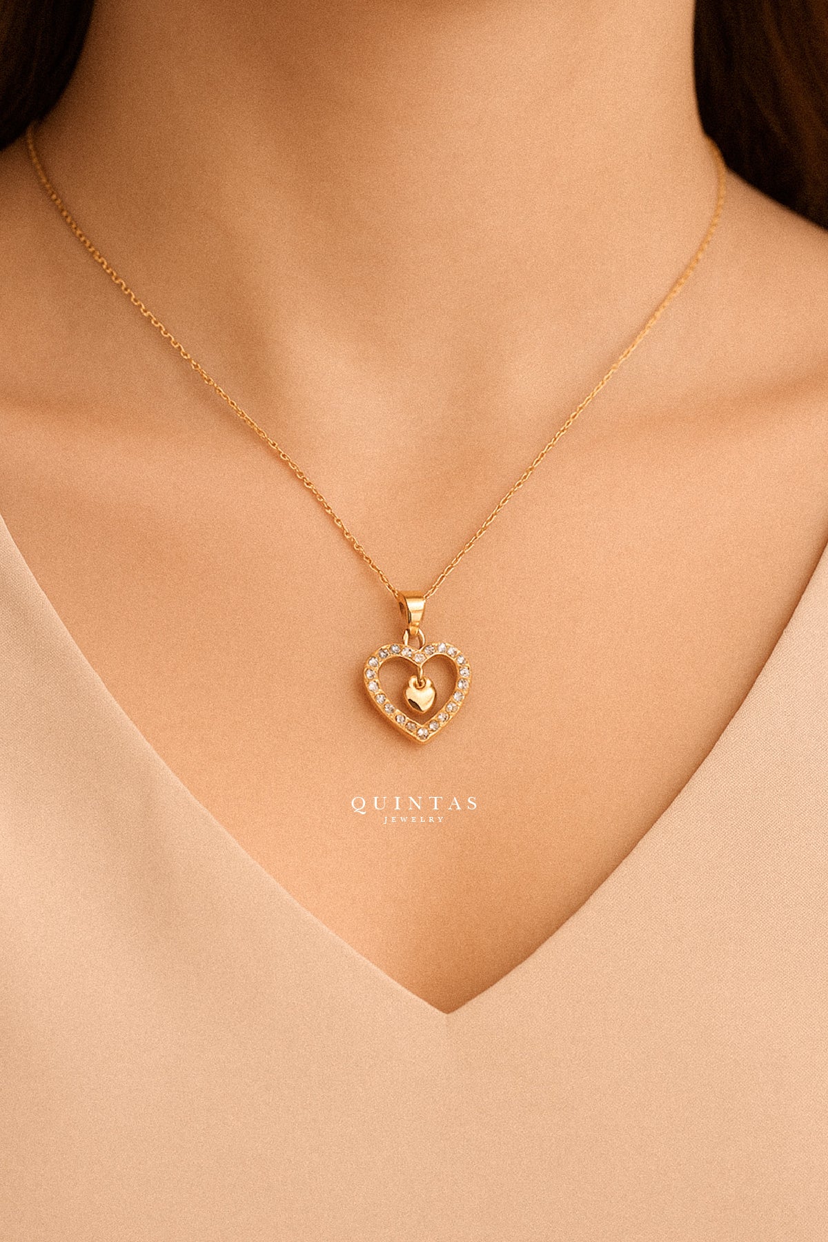 Audrey Sparkling Heart Necklace