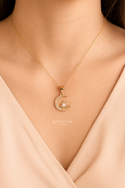 Aurelia Moon And Star Necklace