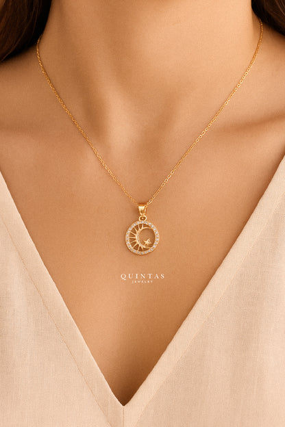 Lyra Moon And Star Necklace