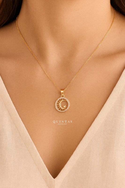 Lyra Moon And Star Necklace