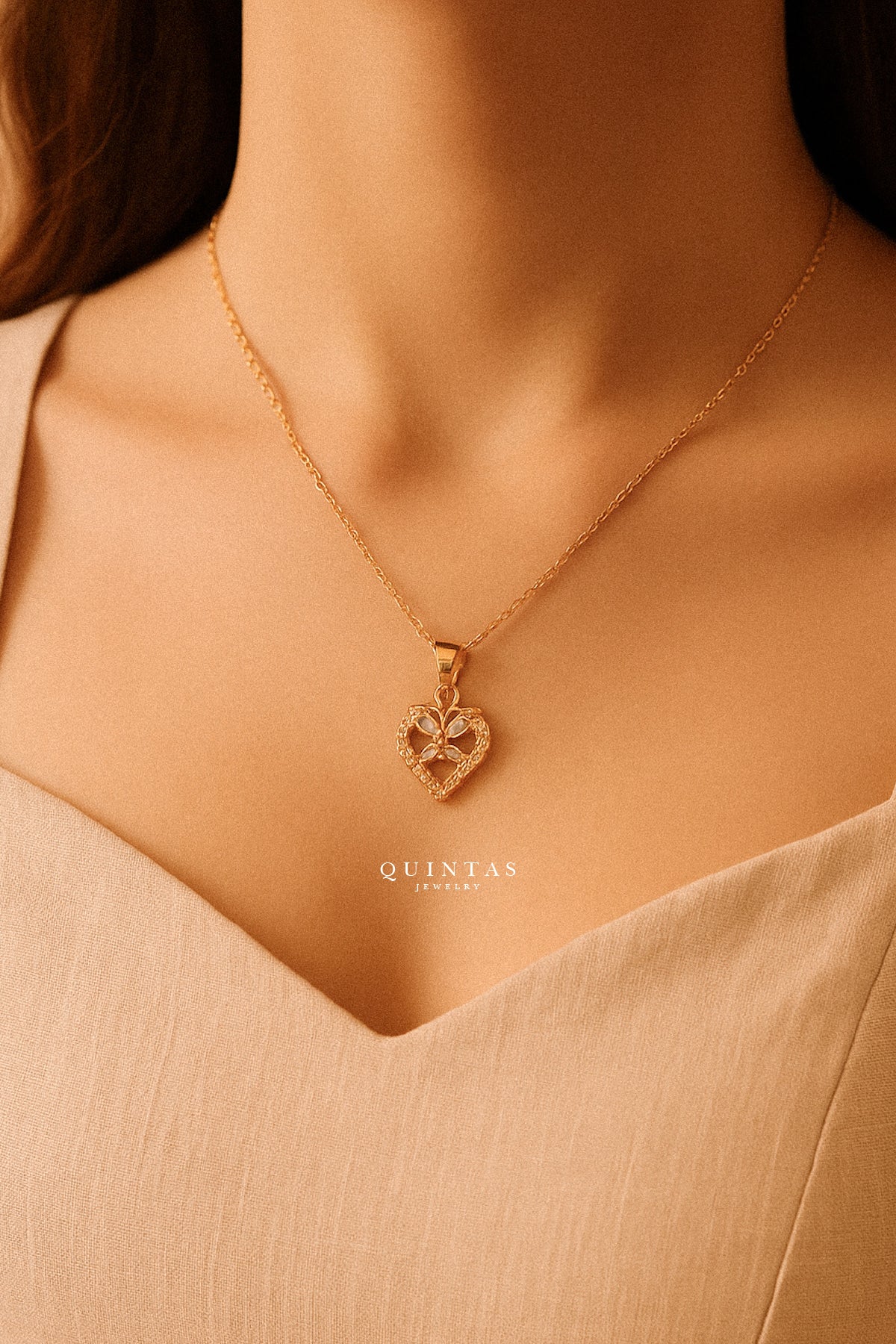 Butterfly Diamond Heart Necklace
