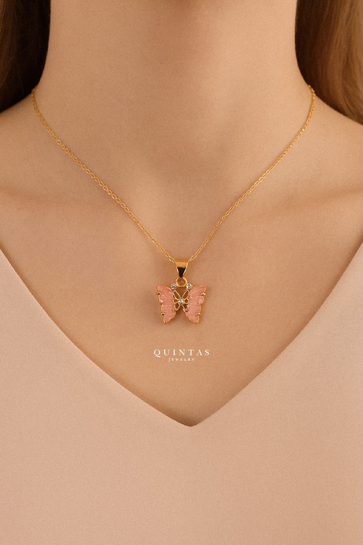 Pastel Butterfly Necklace