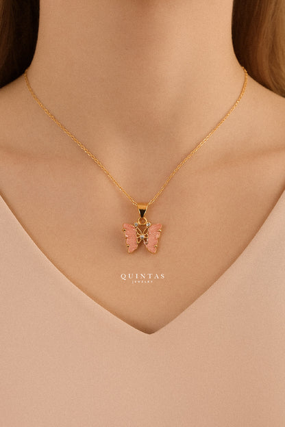 Pastel Butterfly Necklace