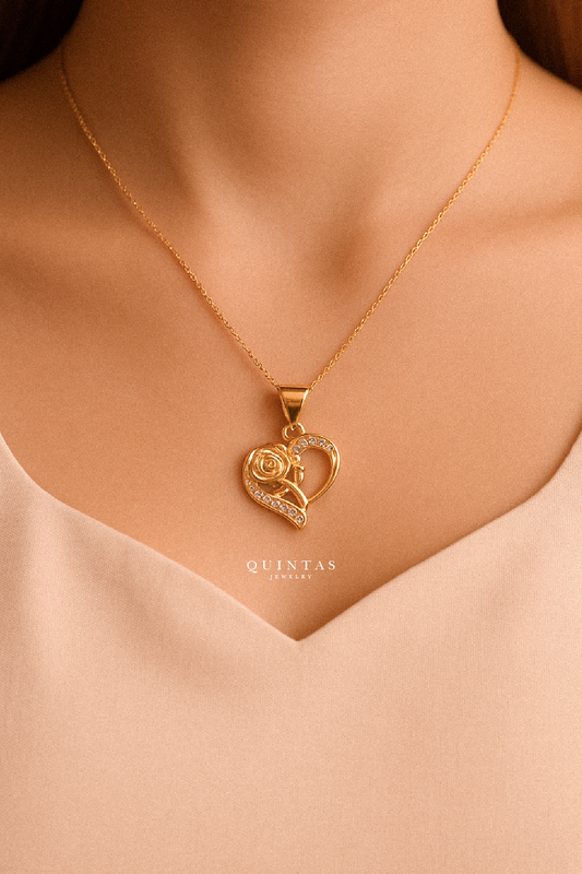 Eternal Heart of Rose Necklace