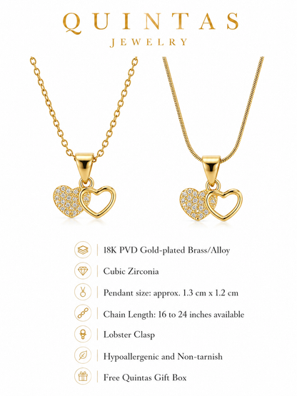 Amour Double Heart Necklace