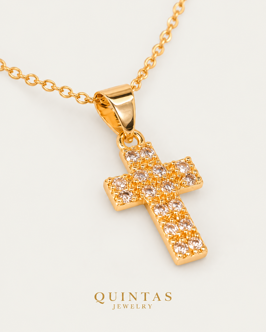 King's Cross — cable chain, genuine oblique detail, neutral greige background