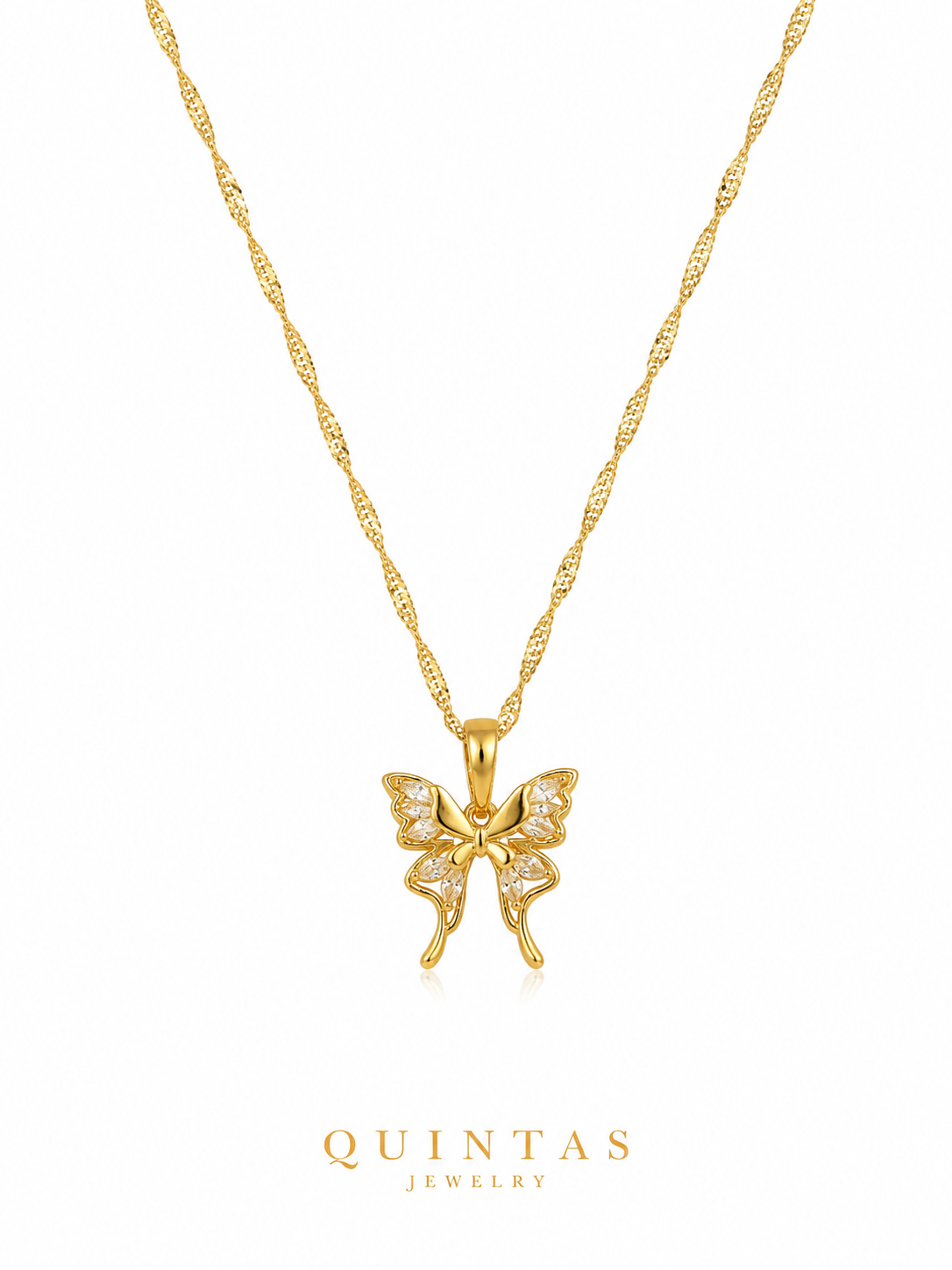 Celestine Butterfly Necklace
