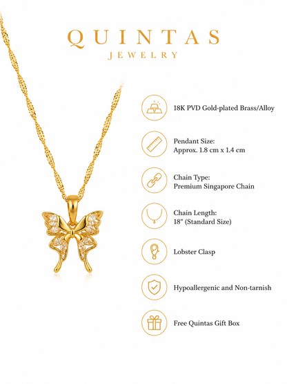 Celestine Butterfly Necklace