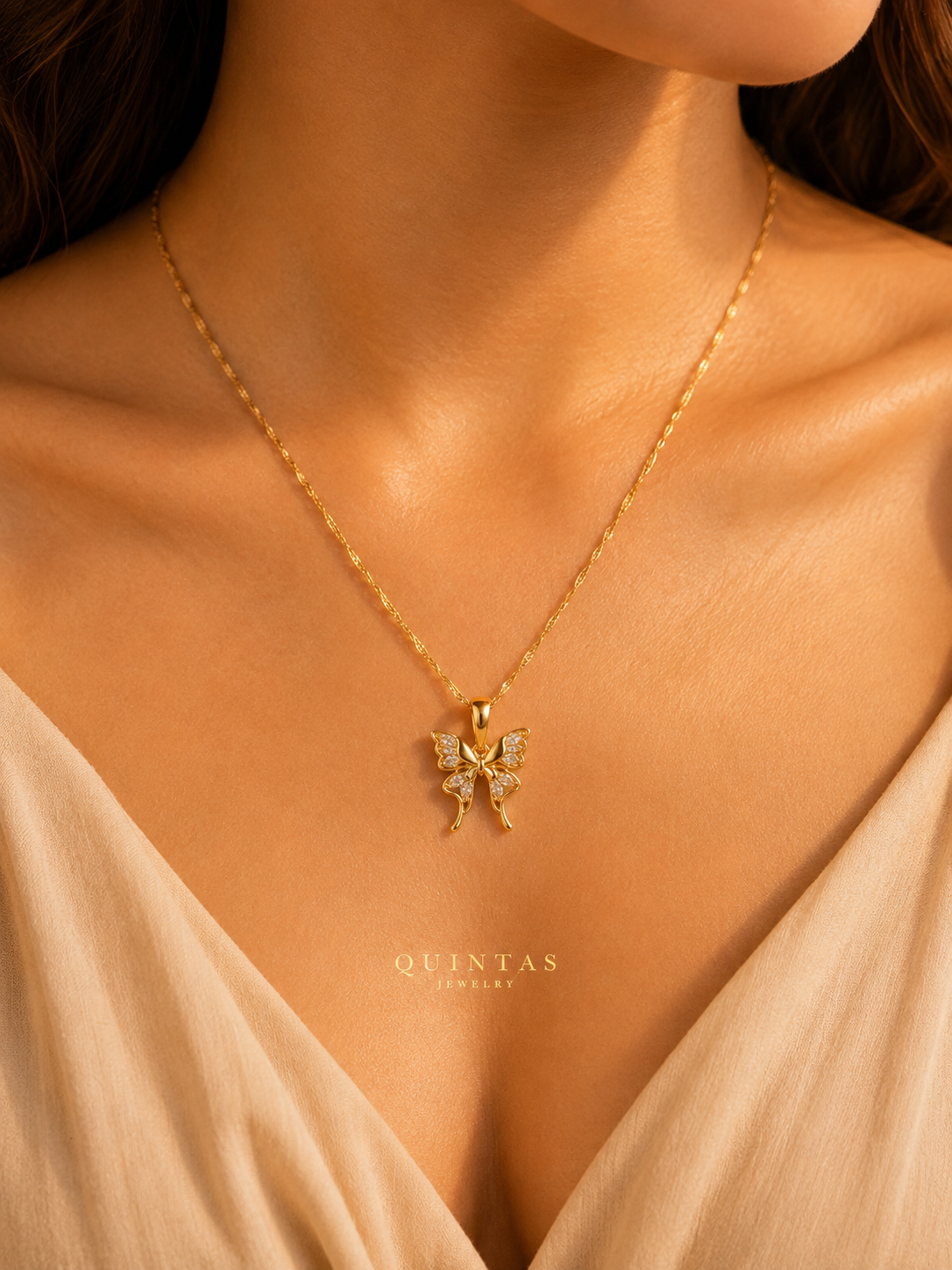 Celestine Butterfly Necklace