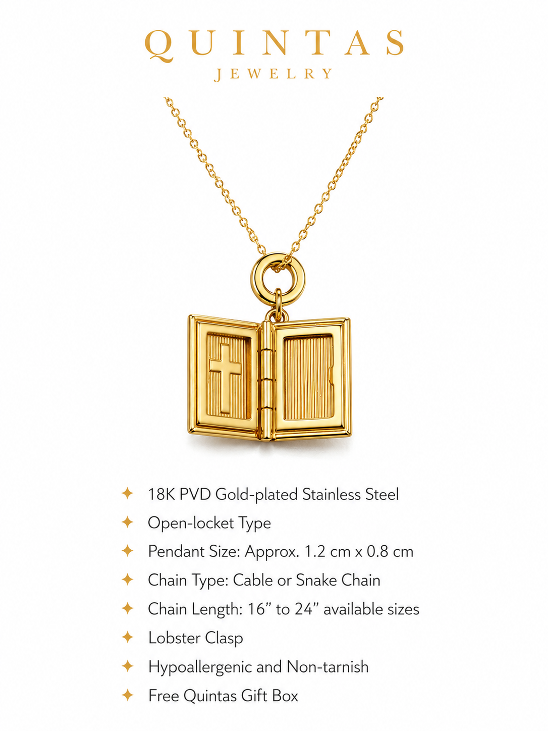Sacred Book Locket Necklace