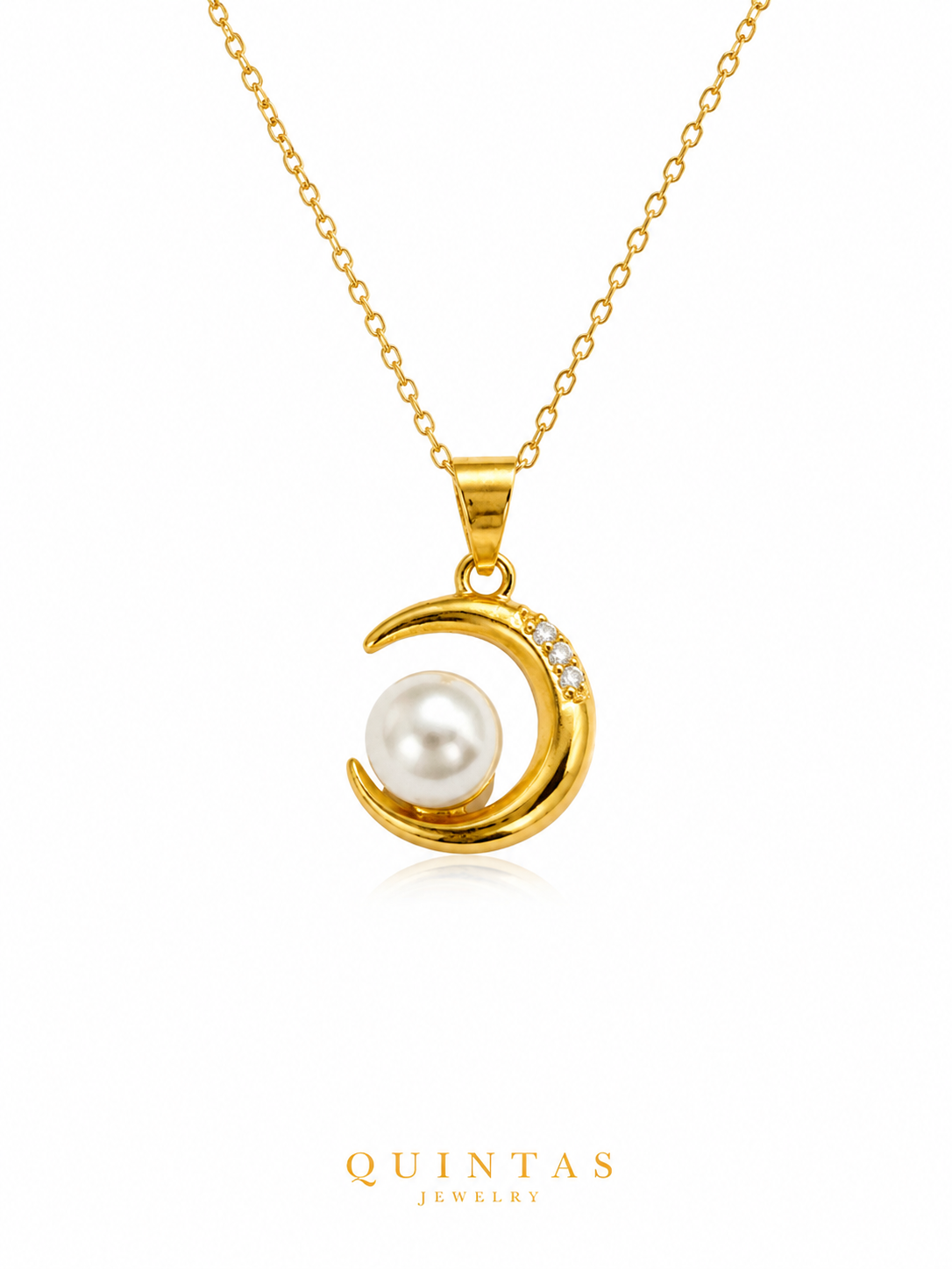 Selena Moon and Pearl Necklace
