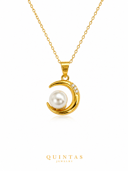 Selena Moon and Pearl Necklace