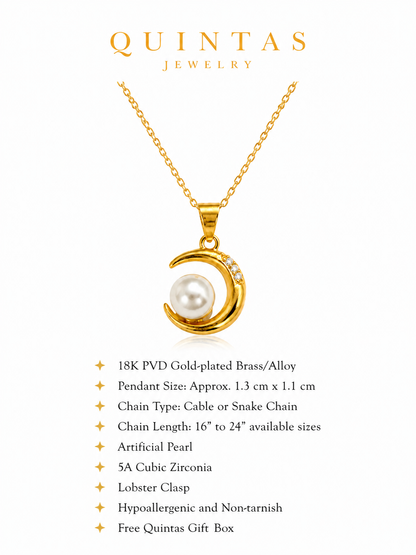 Selena Moon and Pearl Necklace