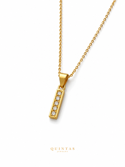 Gold Bar Charm Necklace