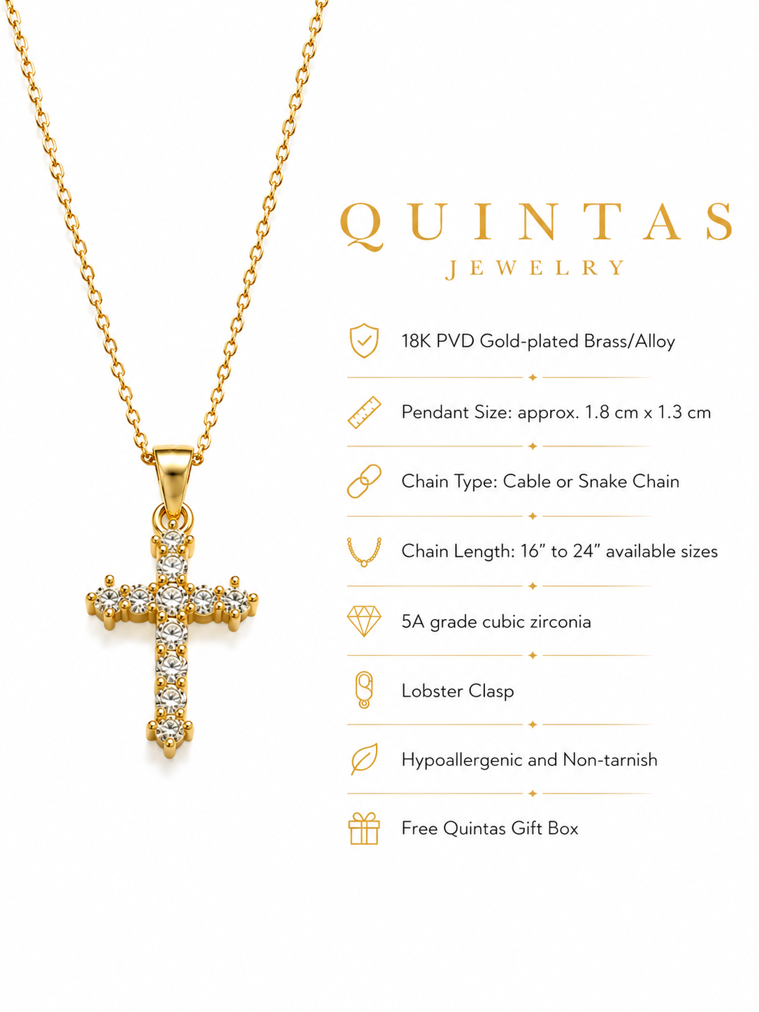 Lumiere Cross Necklace