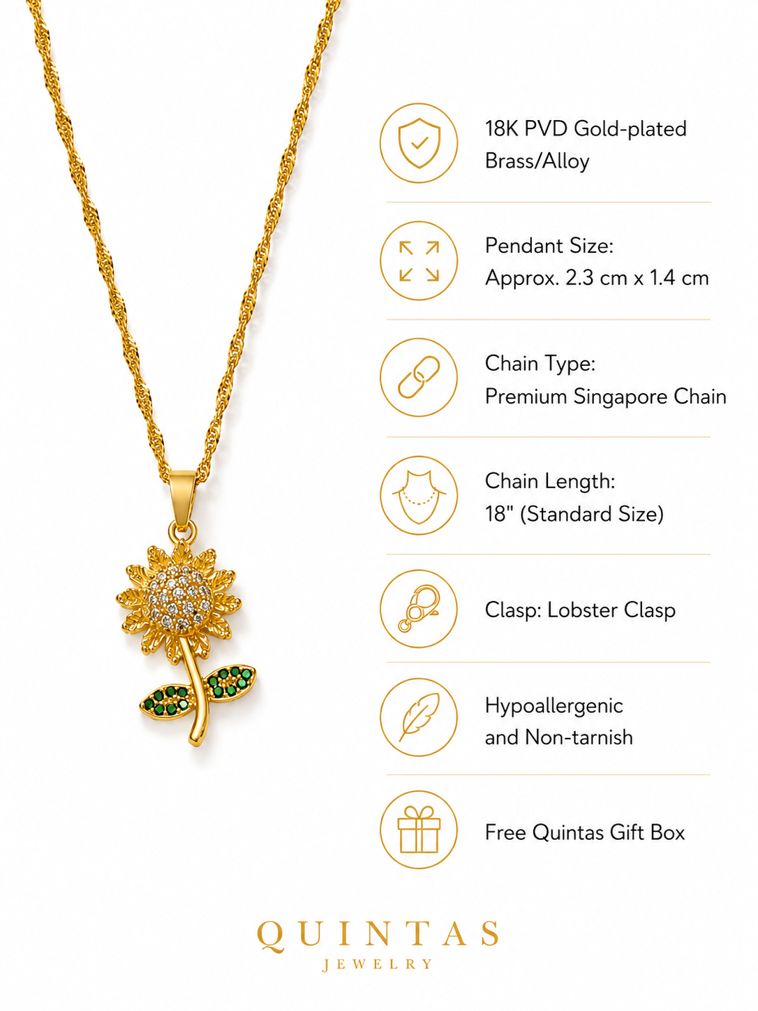 Solea Sunflower Necklace