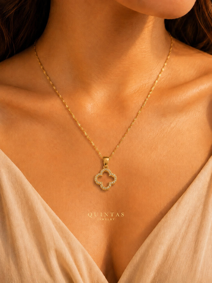 Golden Wish Clover Necklace