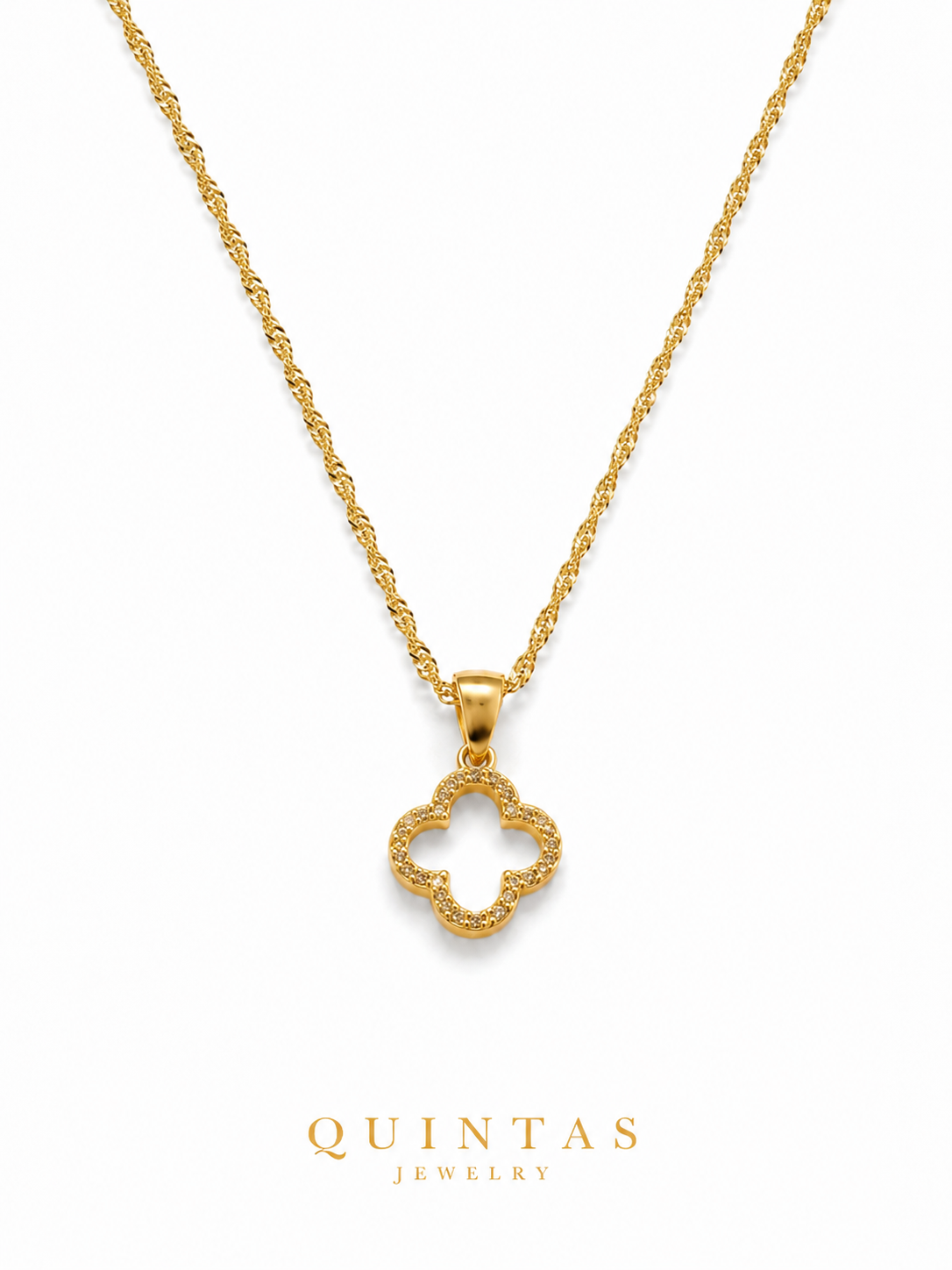 Golden Wish Clover Necklace