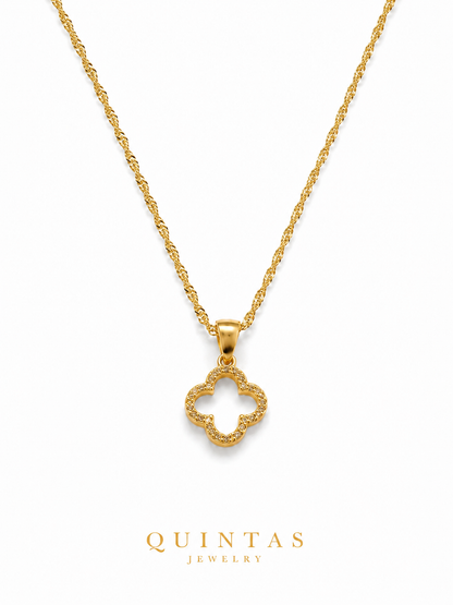 Golden Wish Clover Necklace