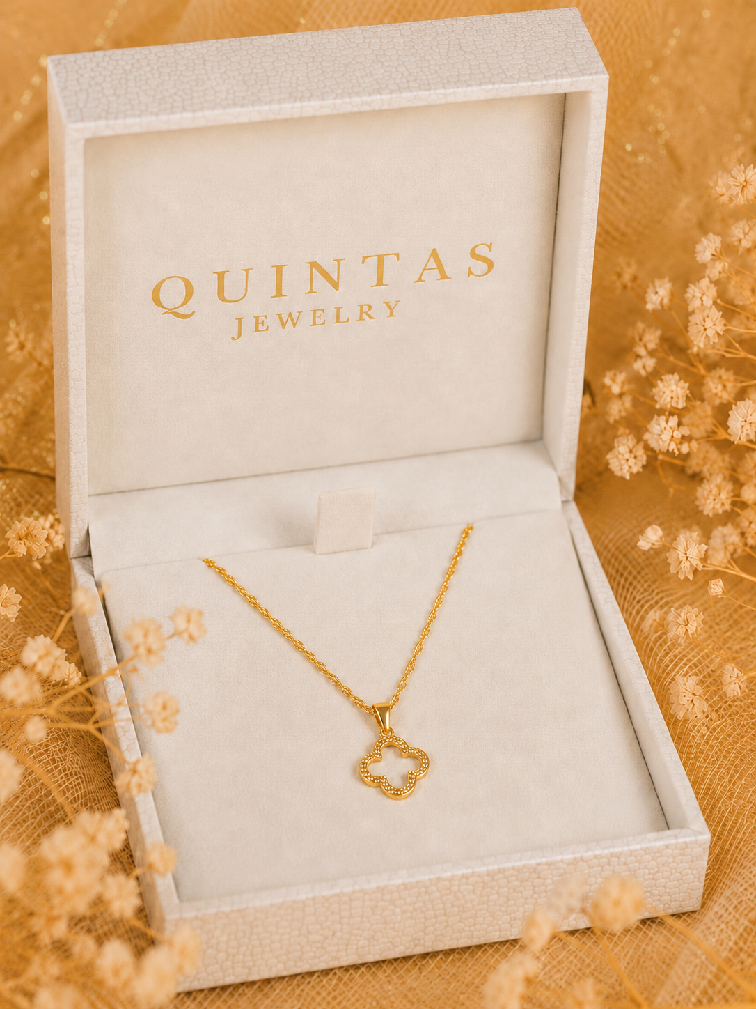 Golden Wish Clover Necklace
