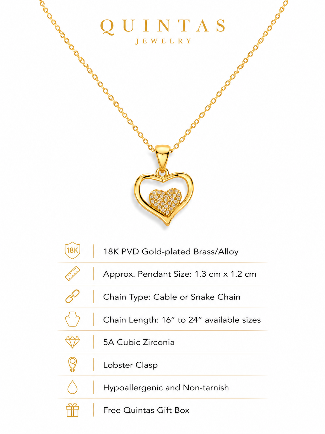 Amora Twin Heart Necklace