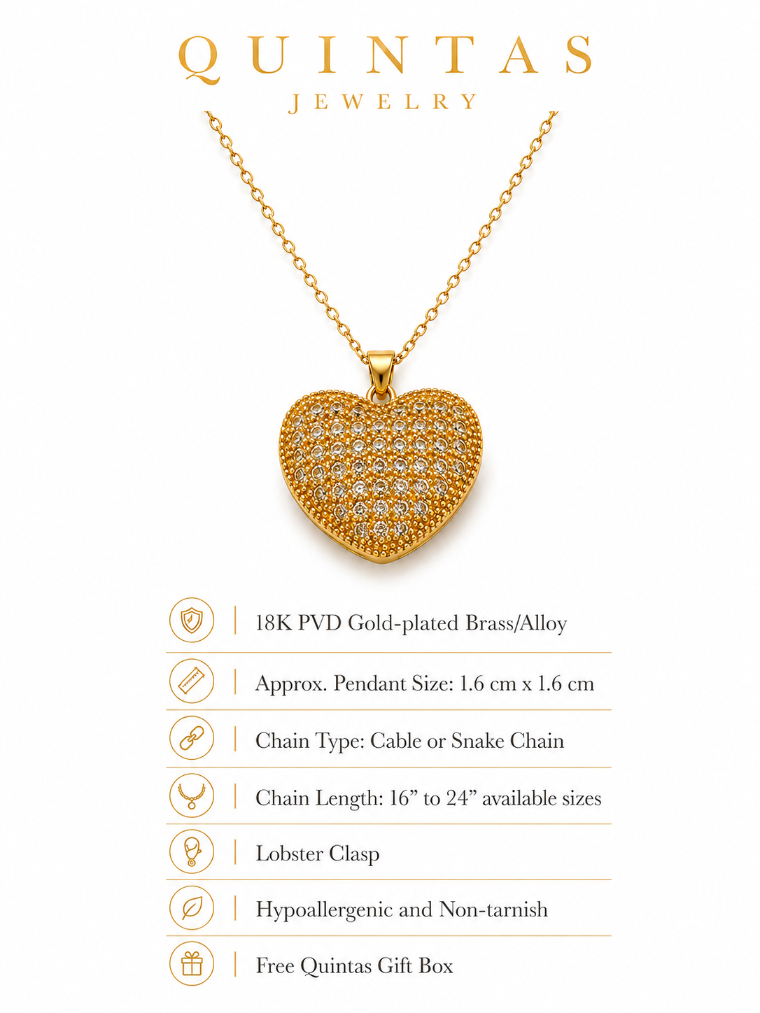 Aurevia Pavé Heart Necklace
