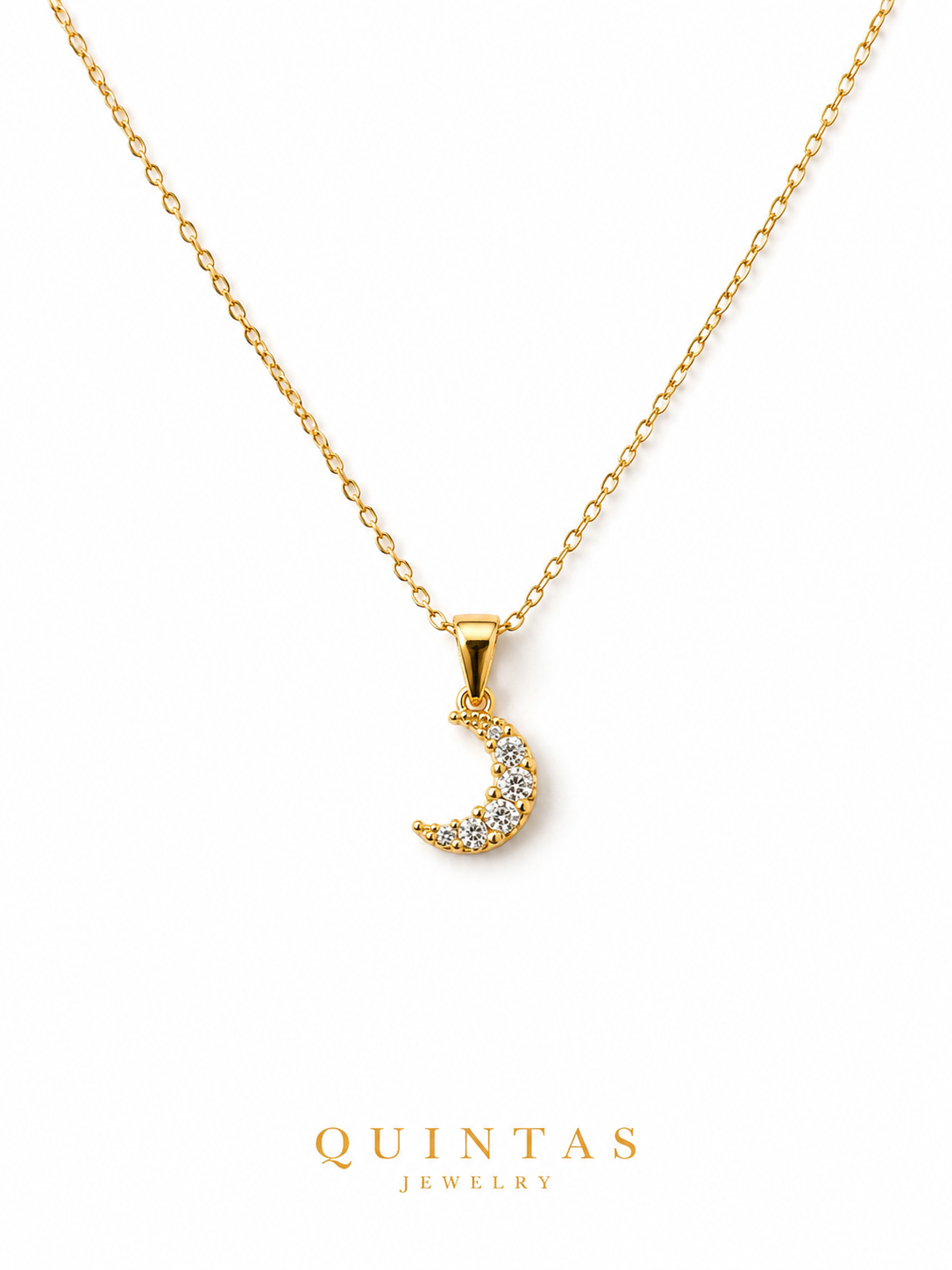 Cressida Crystal Moon Necklace