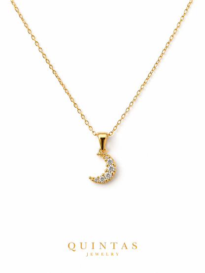 Cressida Crystal Moon Necklace