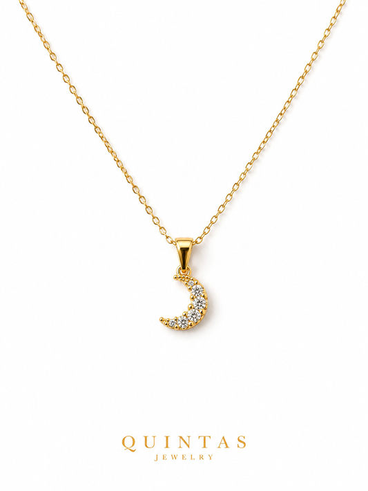 Cressida Crystal Moon Necklace