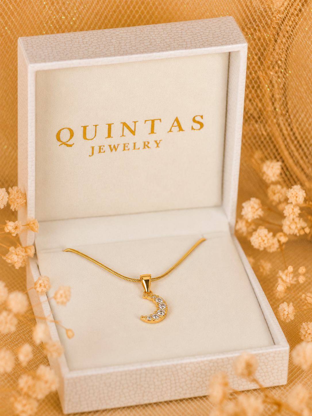 Cressida Crystal Moon Necklace