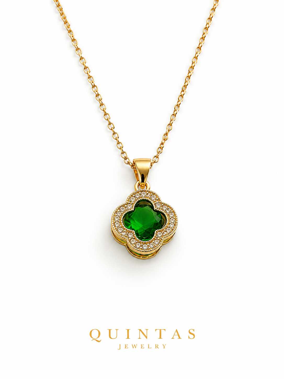 Glass Clover Necklace