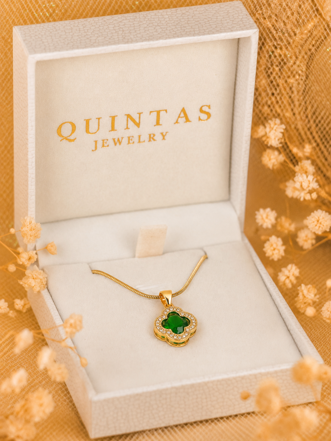 Glass Clover Necklace