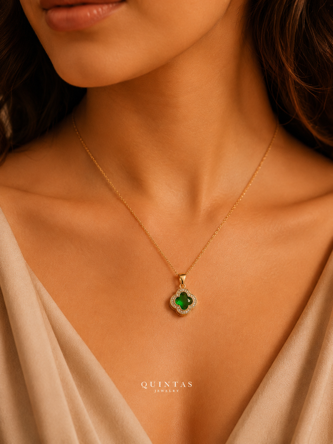 Glass Clover Necklace