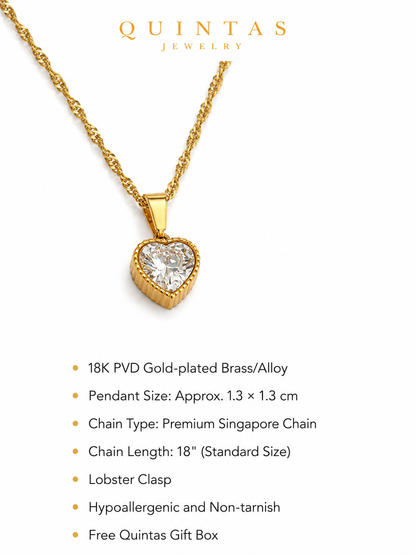 Adeline Crystal Heart Necklace