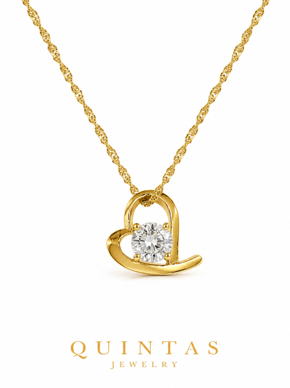 Eternal Solitaire Heart Necklace