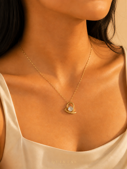 Eternal Solitaire Heart Necklace