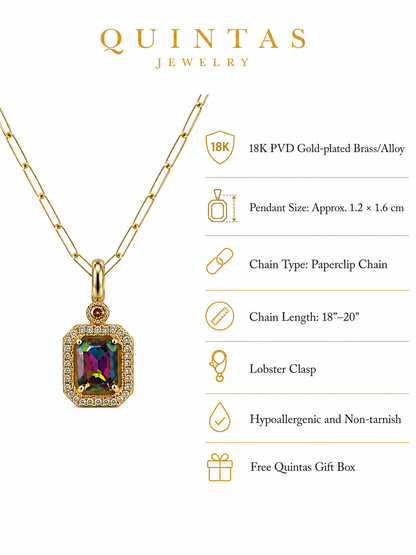 Royal Gemstone Paperclip Necklace