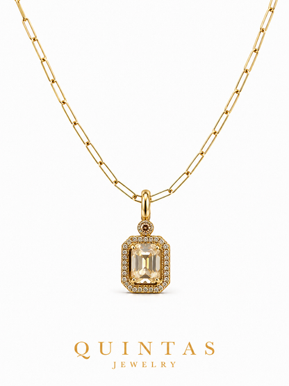 Royal Gemstone Paperclip Necklace